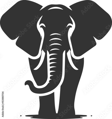 A large animal elephant vector drawing silhouette