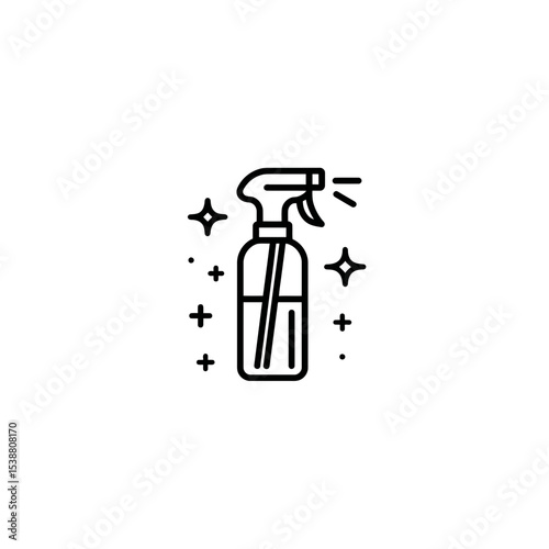 Sanitizer sprays liquid cleaning in minimalist graphic design style