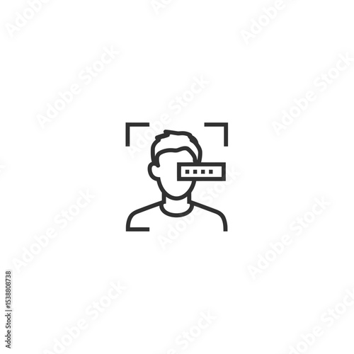 Faceless person scans face during biometric identification process