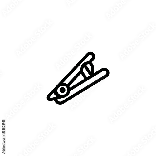 Hairdressing clamp opens device styling on white background icon