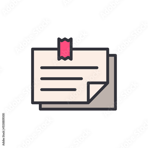 Two Pastel Notes Secured With Tape Ready For Important Information