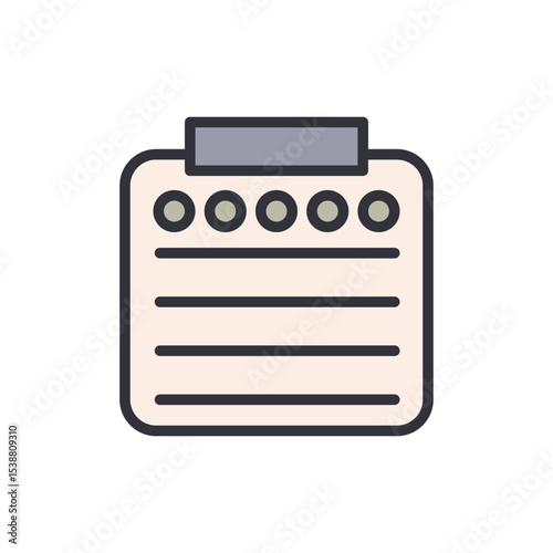 Stylized Notepad With Checklist Circles For Organization And Notes