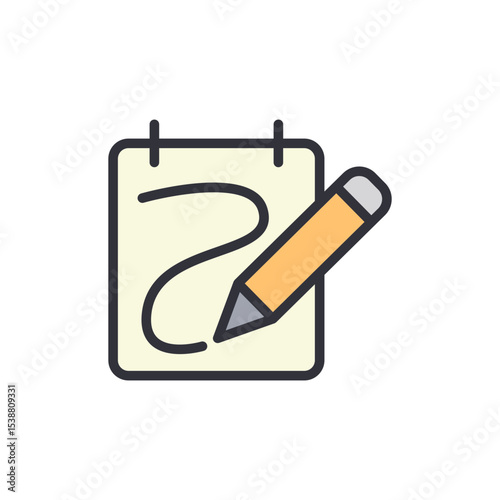 Illustration Of A Notepad And Pencil For Creative Writing Session