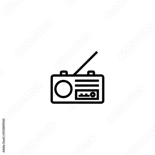 Retro receiver broadcasts tunes indoors via antenna icon