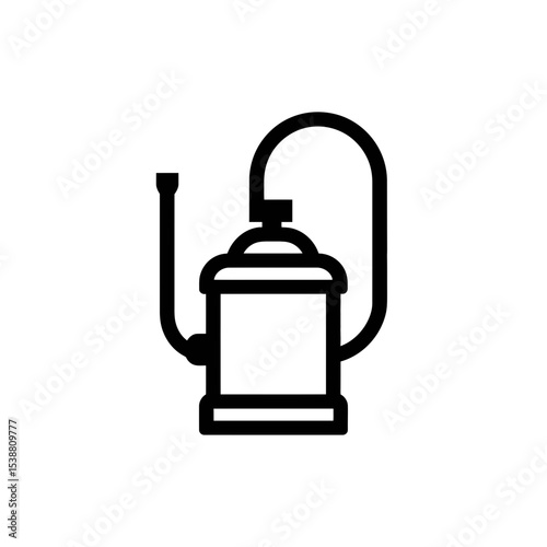 Sprayer applies chemical liquid in clean isolated style diagram