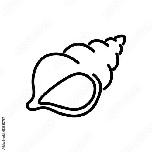 sea ​​shell icon vector, line style icon