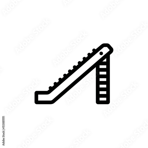 Playground slide icon depicts amusement park play equipment
