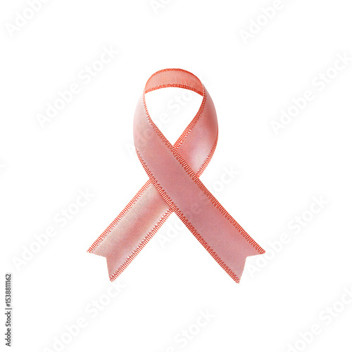 Support Breast Cancer Cause with Classic Pink Awareness Ribbon, isolated on transparent background, png