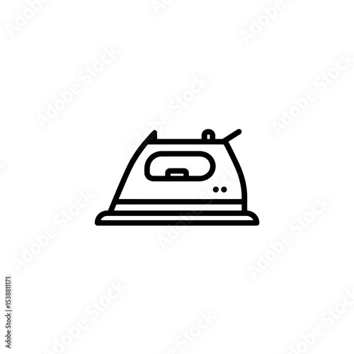 Ironing icon glides over surface during ironing chores inside home
