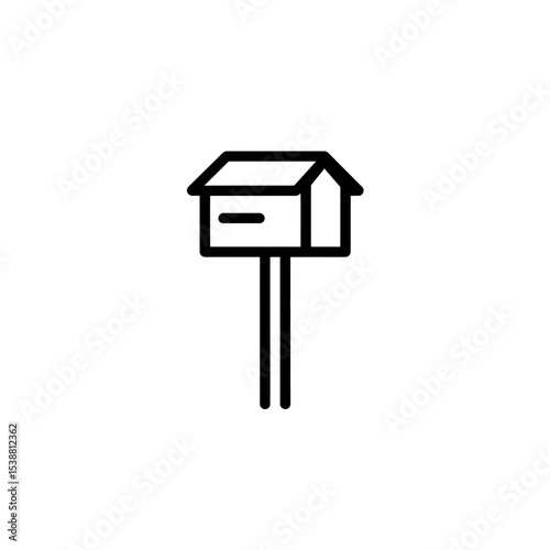 Mailbox icon delivers letters outdoors centrally postal service minimalist