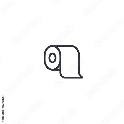Toiletpaper roll depicts unrolling in clean minimal design scene