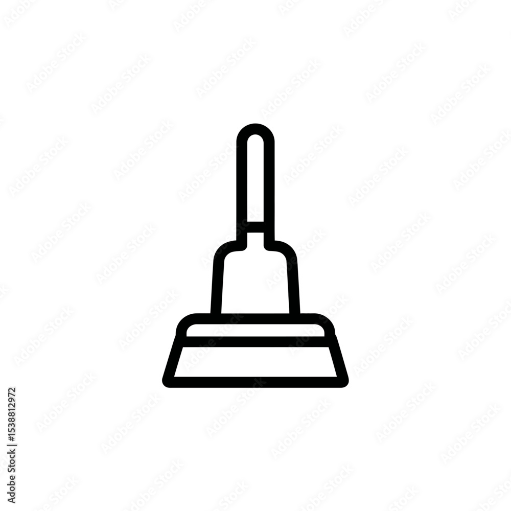Outline mop cleans floor in isolated white space design Outline mop cleans floor in isolated white space design