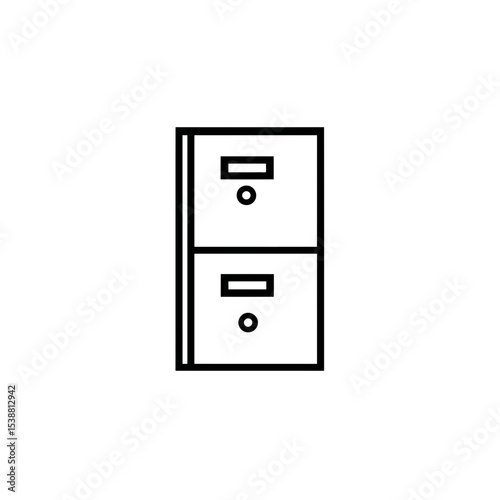 Filing cabinet organizes documents in minimalist office layout