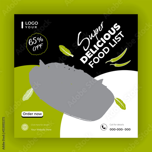 Special delicious food social media banner post template