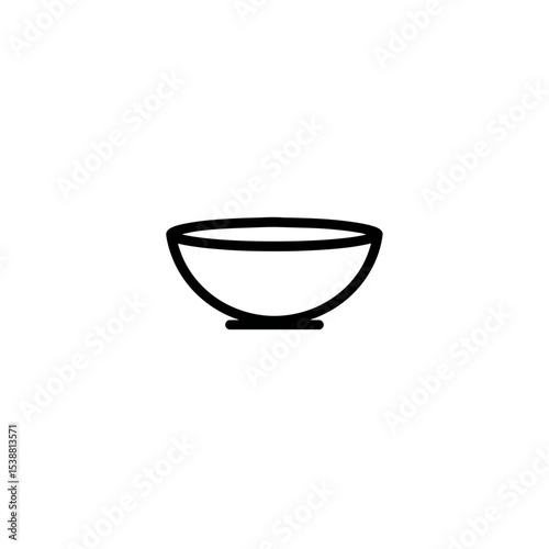 Outline bowl sits minimalist style plain backdrop icon food