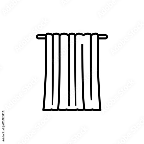 Hanging towel dries in bathroom minimalistic black white lineart