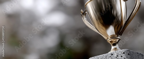 Elegant Gold Trophy on a Stone Base