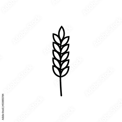 Grain stalk shows silhouette farm minimal plant outline