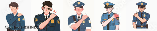 police vector is having shoulder pain