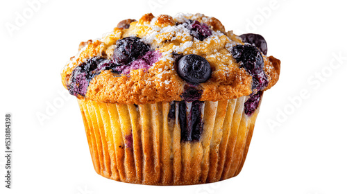 A innovative blueberry muffin, white background --ar 16:9