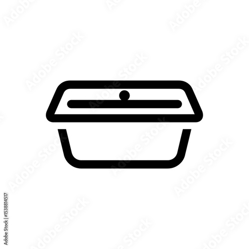 Container icon displays food holding box simple black outline