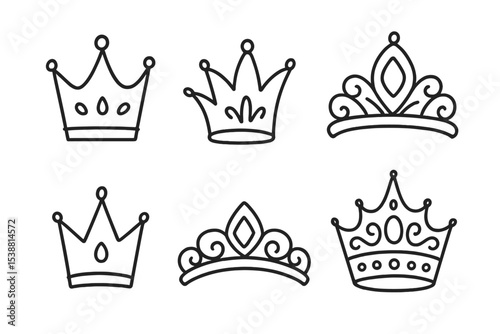 Different crown designs featuring elegant shapes and decorative elements for creative projects and inspirations