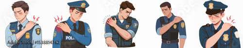 police vector is having shoulder pain