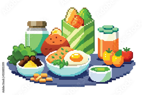 Pixel Art Healthy Food Pack – Nutritious & Fresh Pixel Foods