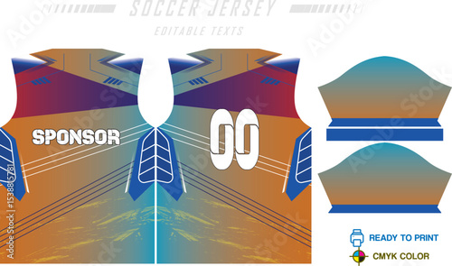 Soccer jersey template design for football.