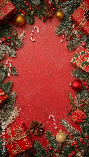 A4 size Beautiful Christmas holiday frame of Christmas