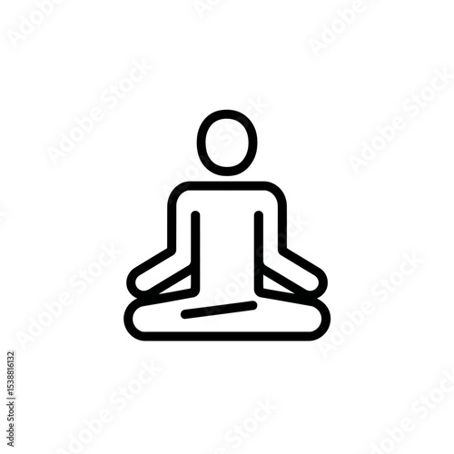 Silhouette figure meditates calmly in lotus position indoor drawing