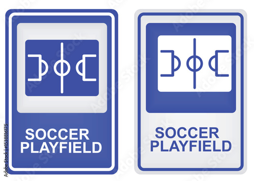 Soccer playfield sign. vector illustration