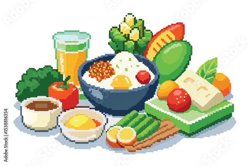 pixel Art Healthy Food Pack – Nutritious & Fresh Pixel Foods
