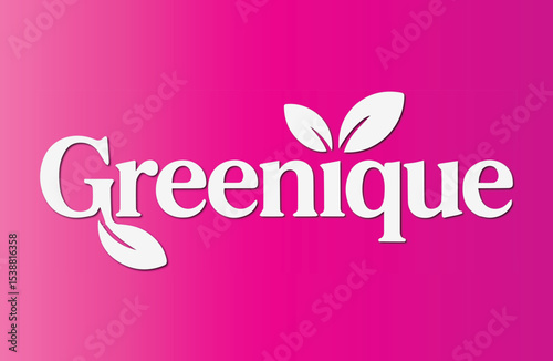Greenique Logo, featuring stylized leaves and typography.