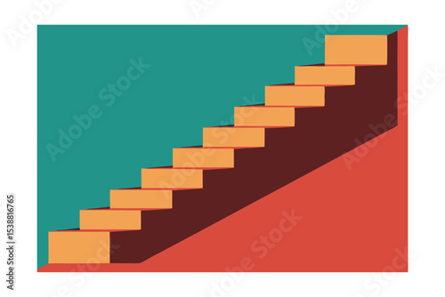 Abstract Staircase Illustration Ascending Steps to Success and Growth
