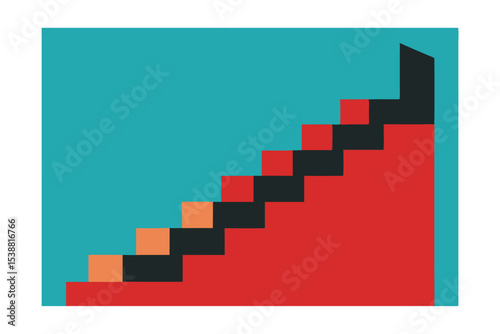 Abstract Staircase Ascent Geometric Progression of Growth and Success