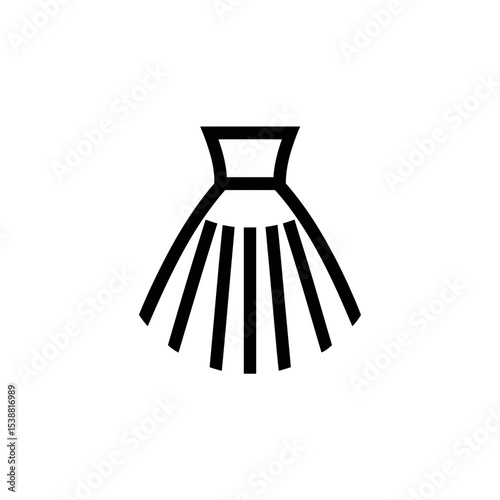 Formal dress outline shows style icon isolated design