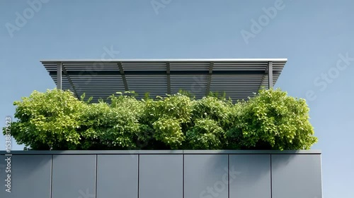 Modern balcony garden with lush greenery and sleek design, showcasing urban sustainability and innovative architecture.