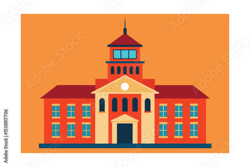 Majestic Collegiate Architecture A Grand Educational Building Illustration