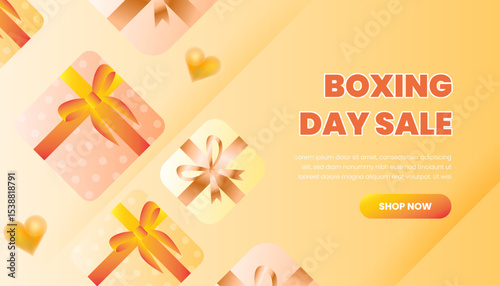 Boxing Day Sale Banner Design with Gift Boxes