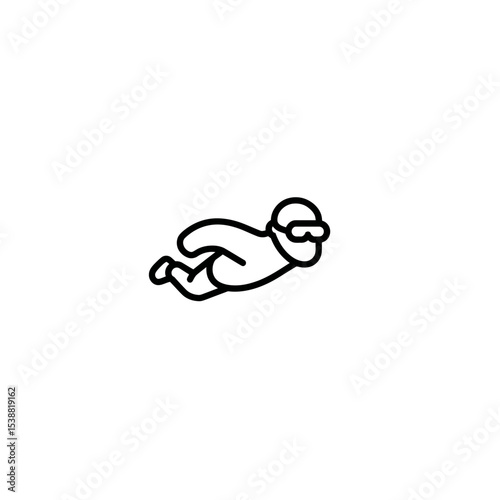 Diver icon dives forward underwater graphic white backdrop vector