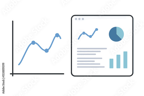 Data visualization tools showing growth trends and performance metrics on a digital interface