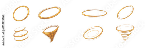 Visual exploration of various circular shapes and spins illustrating motion and dynamics in design concepts