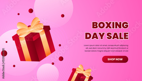 Boxing Day Sale Festive Holiday Shopping Banner