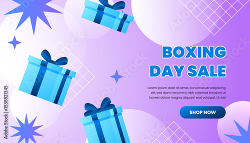Boxing Day Sale Background Graphic with Gifts and Decoration
