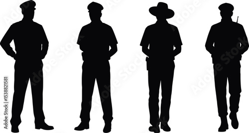 Law Enforcement Silhouettes: Police, Officers, Security