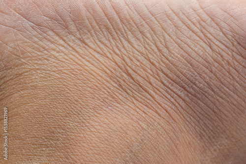 Close-up of the wrinkled texture of human skin,Texture of human skin. Dried skin spores. Extreme close up macro shot. 