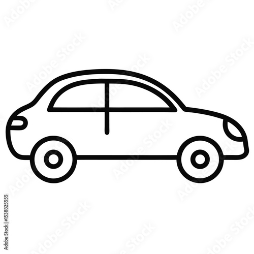 Detailed vector design of a sedan or coupe automobile