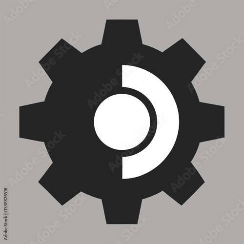 Minimalist monochrome gear design for industrial applications