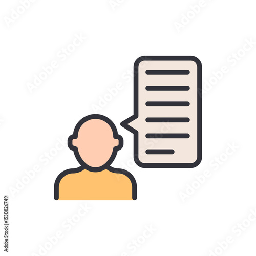 Person Giving Speech Bubble With Message Or Giving Instructions
